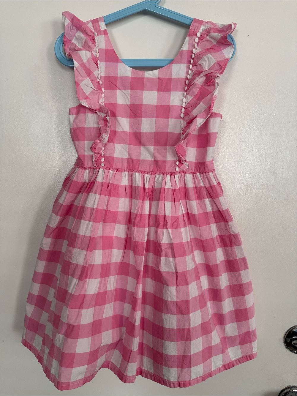Max Studio Pink & White Gingham Ruffle Dress